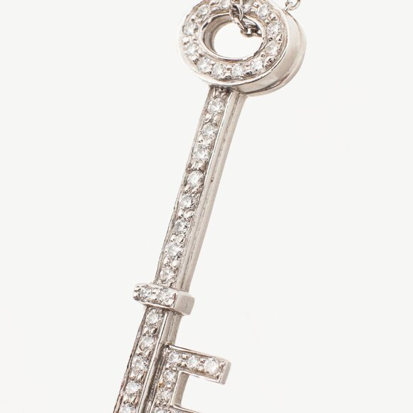 Tiffany & Co. Platinum 950 Diamond Key-Pendant Necklace - Picture 3 of 5